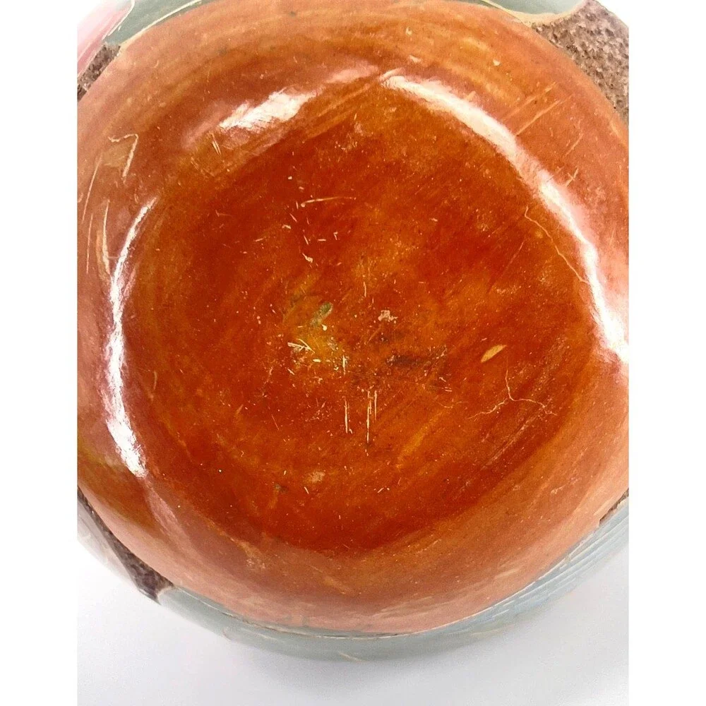 Nicaraguan Small Vase Carved Pottery Ceramic Central American Fish Theme Deco